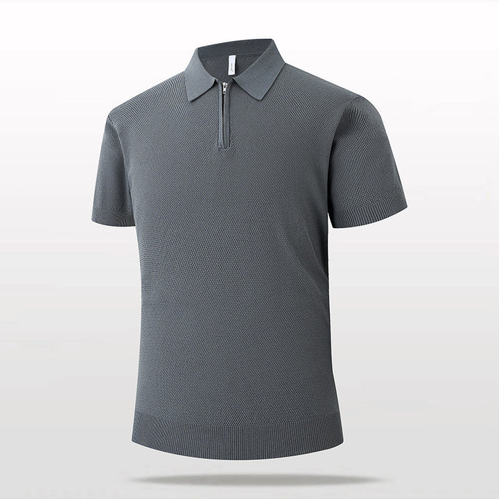 Herren Kurzarm Poloshirt mit Reißverschluss Echo Archiv