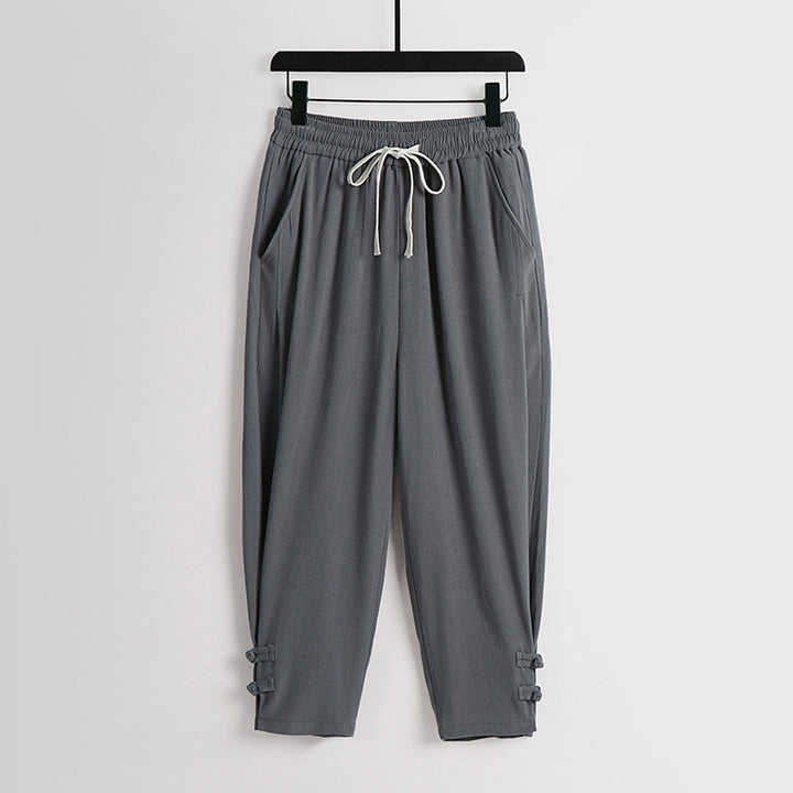 Damen Freizeit-Jogginghose mit Tunnelzug und Zierknöpfen am Knöchel Echoarchiv