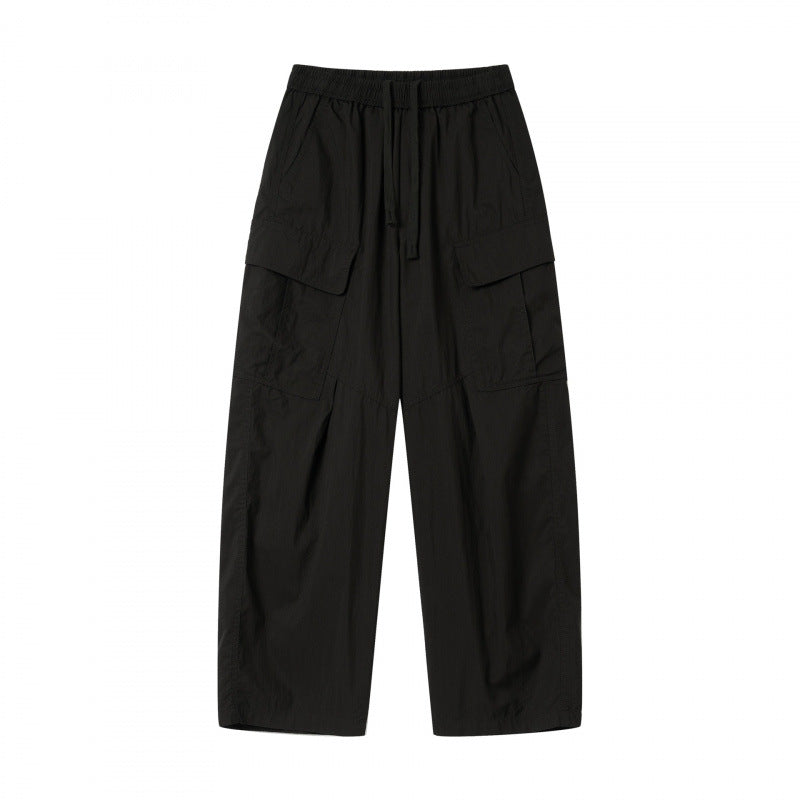 Unisex Weite Cargo-Hose mit elastischem Bund, Tunnelzug und aufgesetzten Klappentaschen Echo Archiv