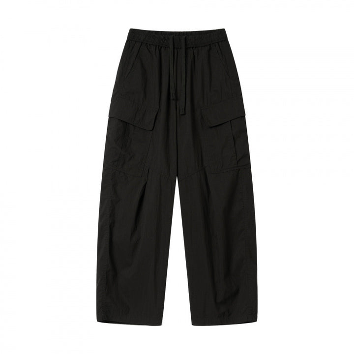 Unisex Weite Cargo-Hose mit elastischem Bund, Tunnelzug und aufgesetzten Klappentaschen Echo Archiv