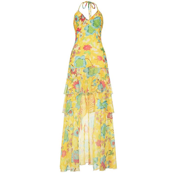 Damen Maxikleid mit floralem Lagenlook und Spaghettiträgern Echo Archiv
