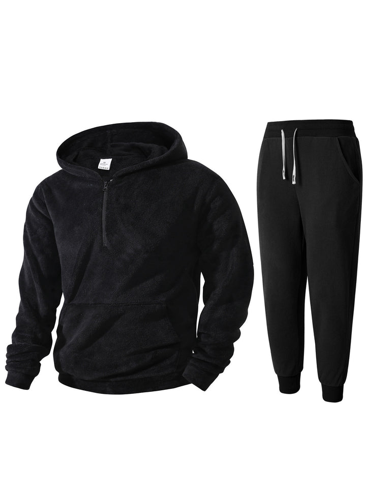 Herren kuscheliges Fleece-Hoodie und Jogginghose Set Echoarchiv