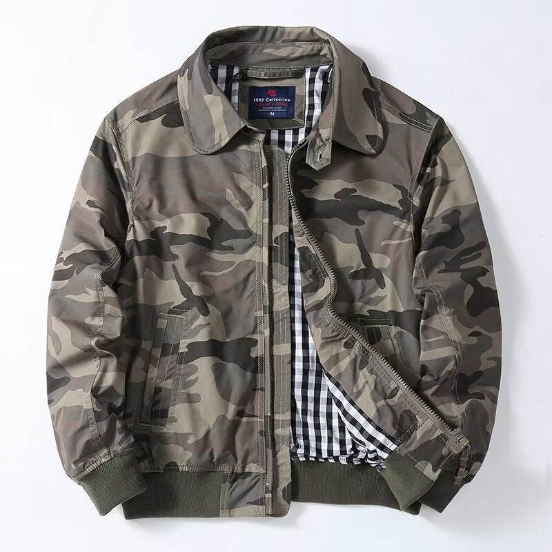 Herren Modische Bomberjacke mit kariertem Innenfutter Echo Archiv
