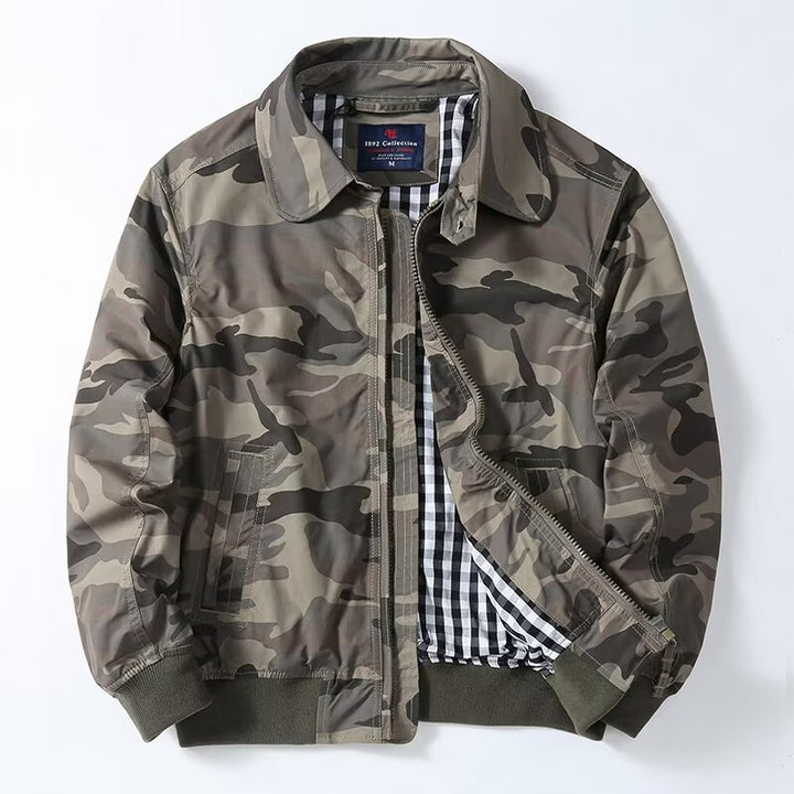 Herren Modische Bomberjacke mit kariertem Innenfutter Echo Archiv