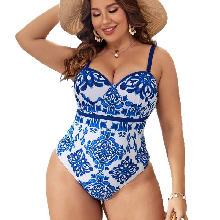 Damen Einteiler Badeanzug mit floralem Design und verführerischer Taillenbetonung Echo Archiv