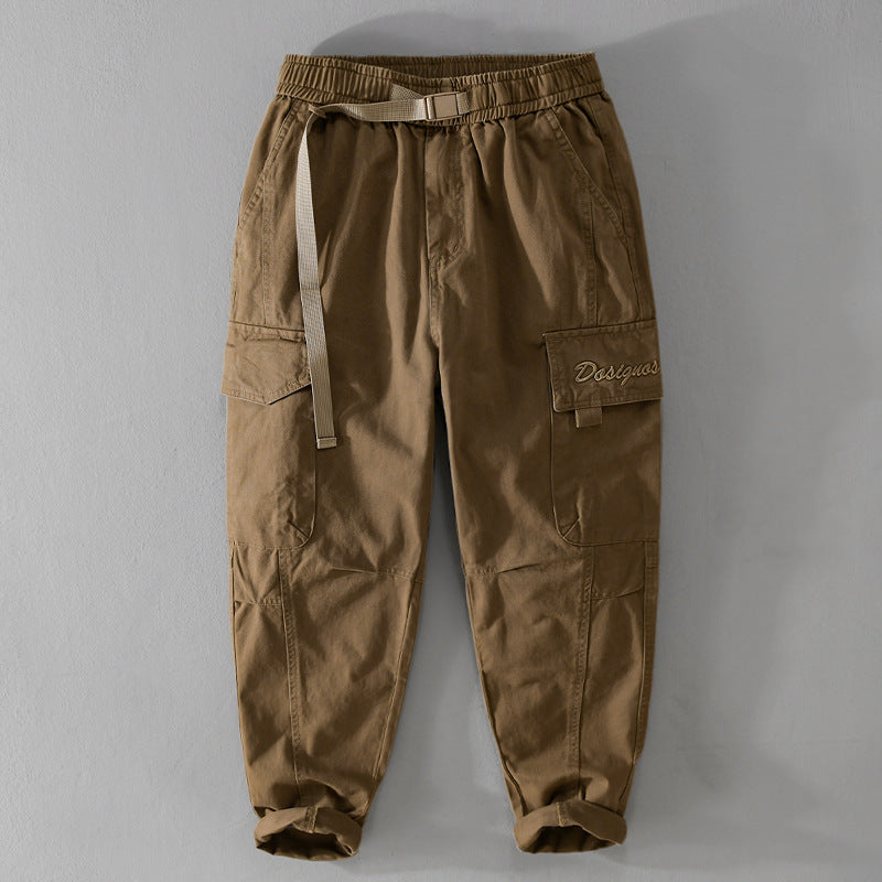 Herren Cargohose im Military-Look mit verstärkten Knien und elastischem Beinabschluss Echoarchiv