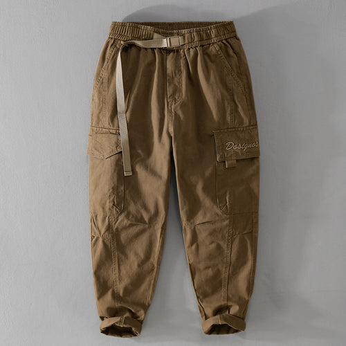 Herren Cargohose im Military-Look mit verstärkten Knien und elastischem Beinabschluss Echoarchiv