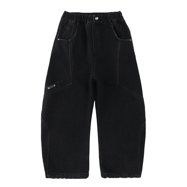 Unisex weite Cargo-Jeans mit kreativen Nähten Echo Archiv