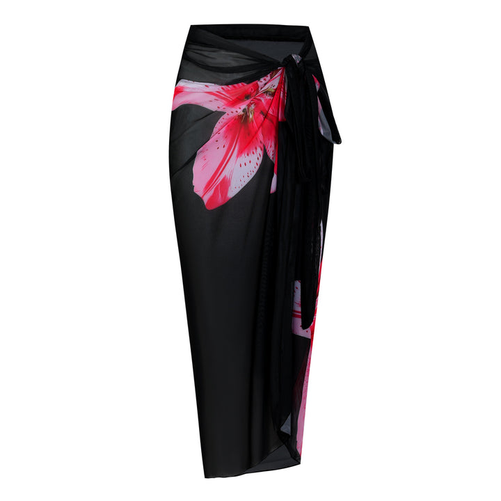Damen Strandumhang mit buntem Muster und eleganten Schnürdetails Echo Archiv