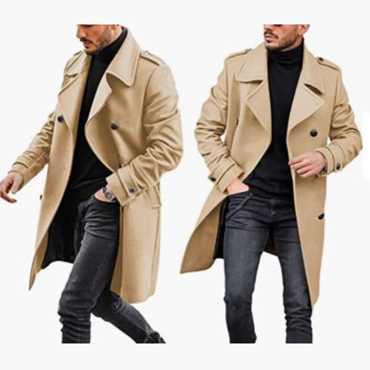 Herren eleganter Trenchcoat mit modernem Schnitt und praktischen Details Echoarchiv