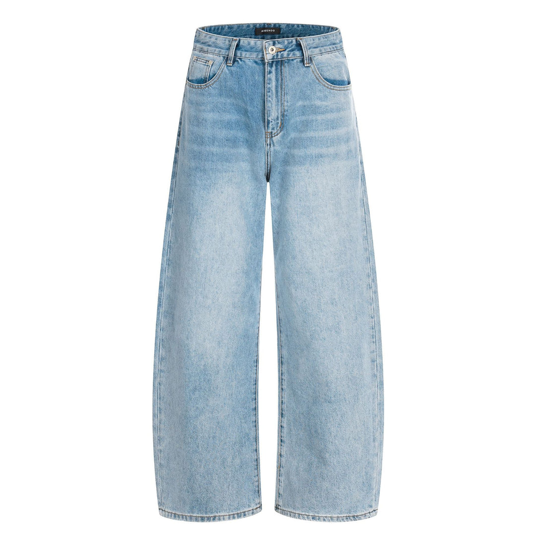 Damen Weite Cropped-Denim-Culotte mit hoher Taille und Fünf‑Taschen‑Details Echoarchiv
