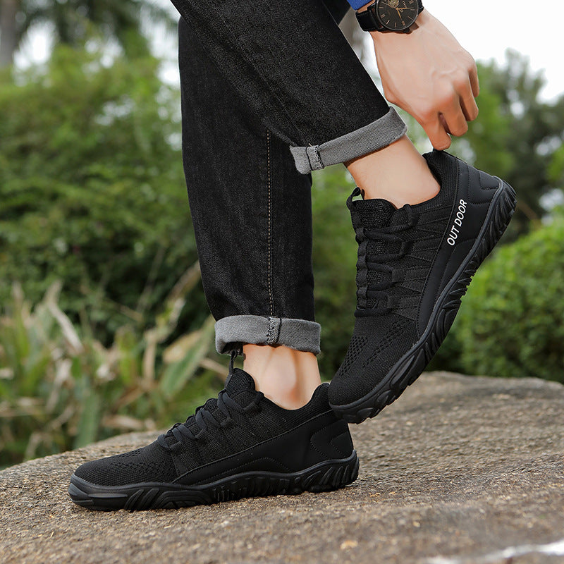 Herren leichte Outdoor-Trailrunning-Sneaker mit atmungsaktivem Strickoberteil, verstärkter Zehenkappe und griffiger Offroad-Laufsohle – Norré