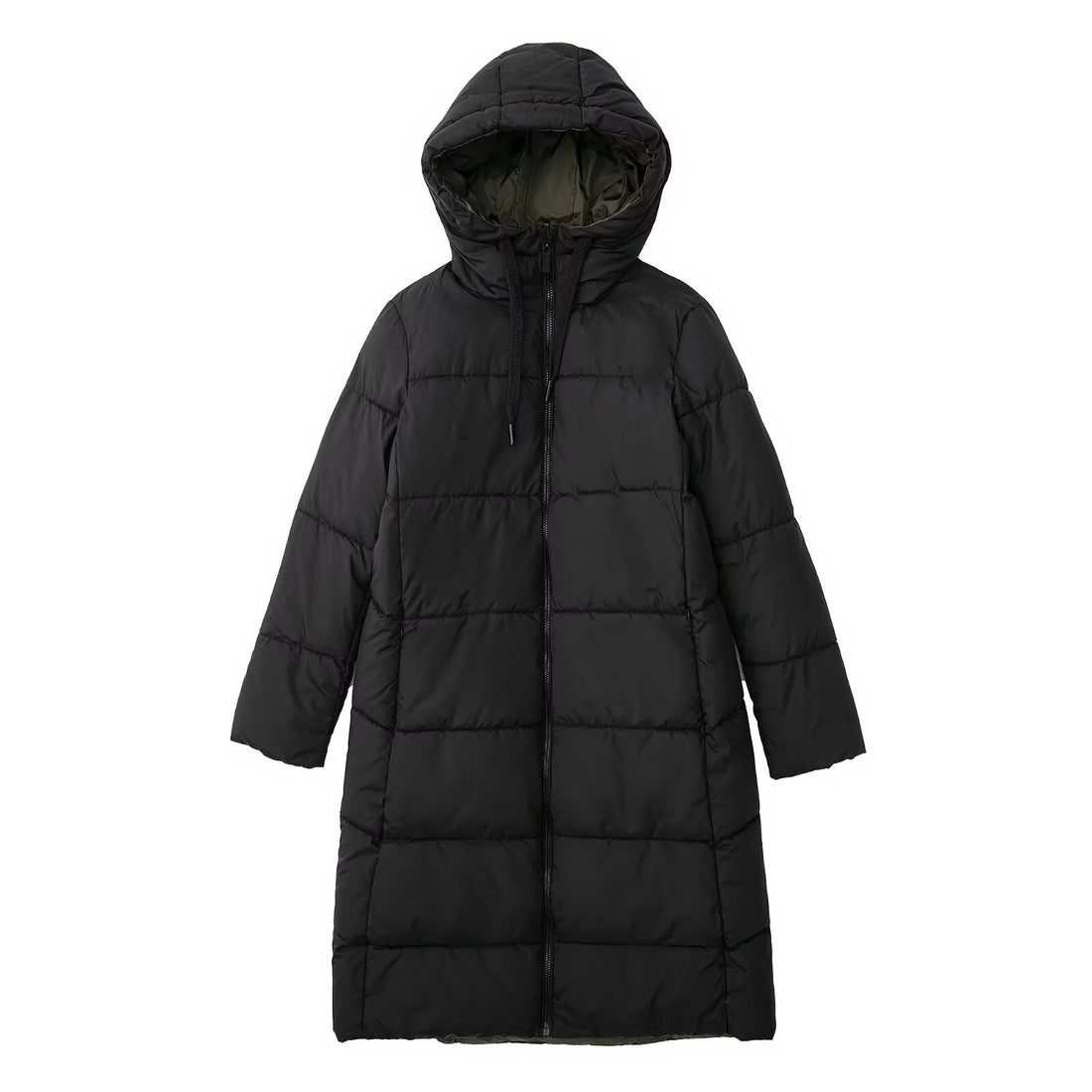 Damen langer gesteppter Winterparka mit Kapuze Echoarchiv