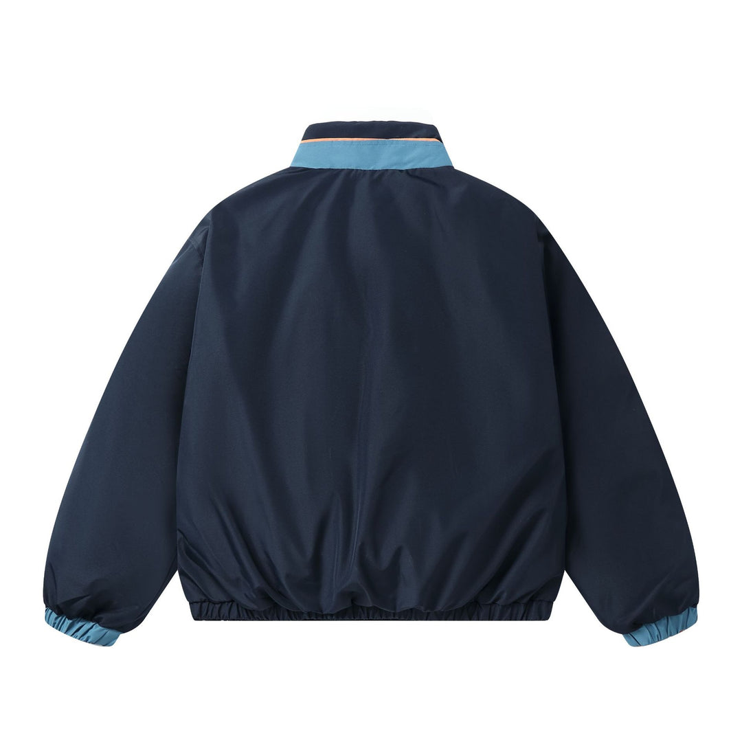 Damen Boxy Leicht-Windbreaker mit hohem Stehkragen und kontrastbesetzten Eingrifftaschen Echoarchiv