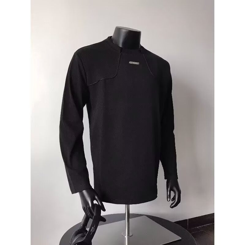 Herren Langärmeliges Urbanes Sweatshirt mit strukturierter Schulterpasse und Stehkragen – Norvane