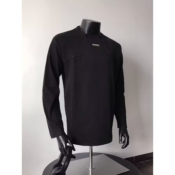 Herren Langärmeliges Urbanes Sweatshirt mit strukturierter Schulterpasse und Stehkragen – Norvane