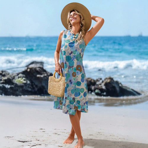 Damen Sommerliches Strandkleid mit floralem Muster und lockerer Passform Echo Archiv