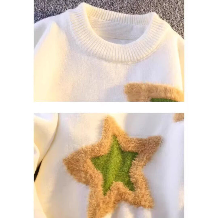 Damen Modischer Pullover mit Sternedesign Echoarchiv