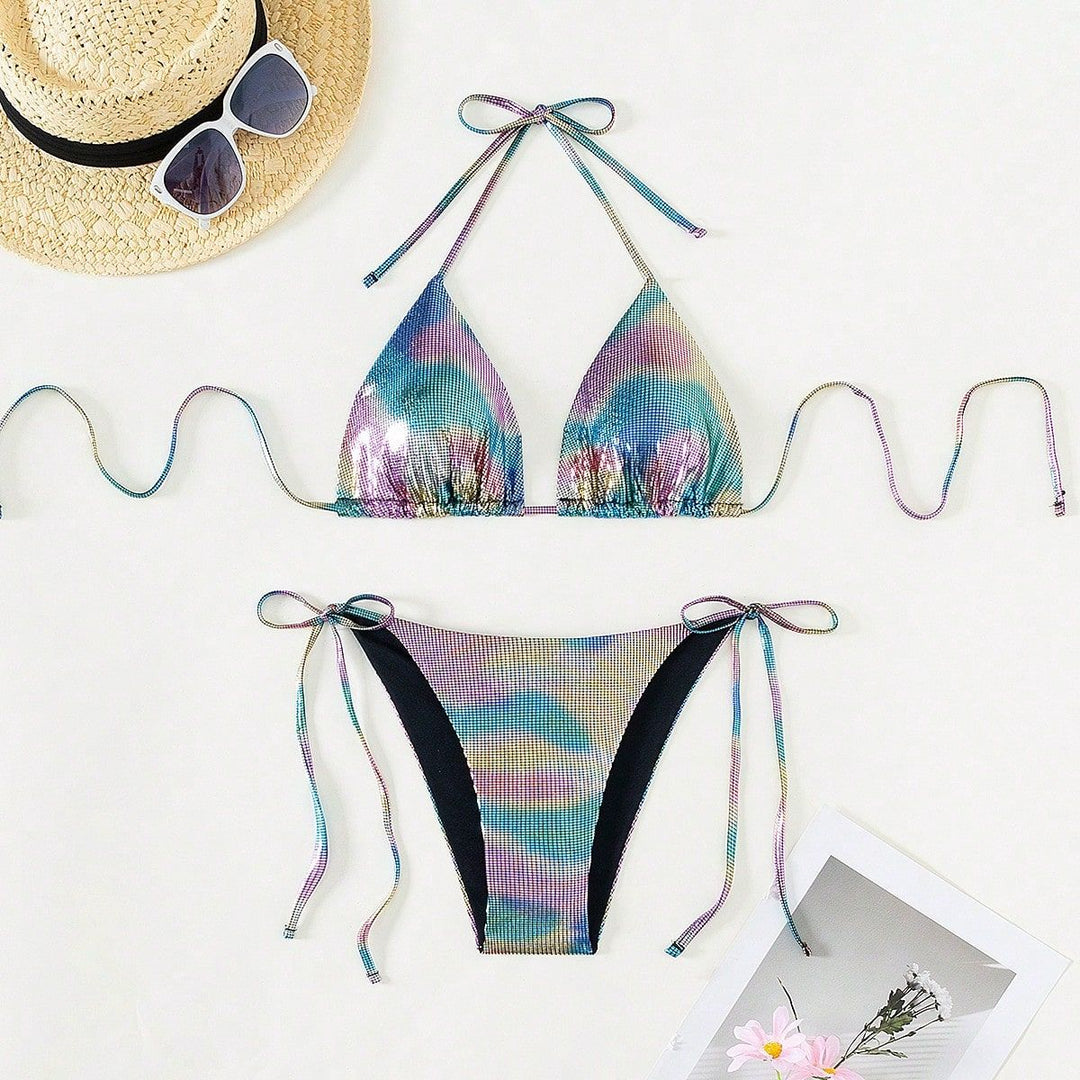 Damen Funktionsfähiger Triangel-Bikini mit stylischem Farbverlauf Echo Archiv