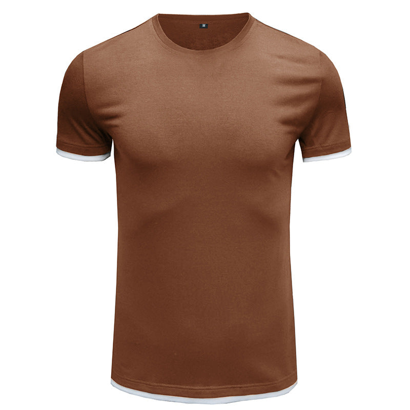 Herren Basic T-Shirt mit kontrastierenden Ärmeln Echoarchiv