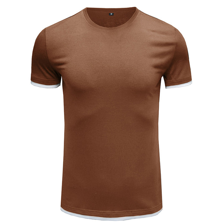 Herren Basic T-Shirt mit kontrastierenden Ärmeln Echoarchiv