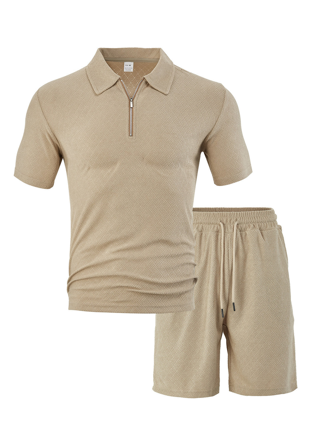 Herren sportliches Kurzarm-Set mit stylischem Reißverschluss und elastischem Bund Echoarchiv
