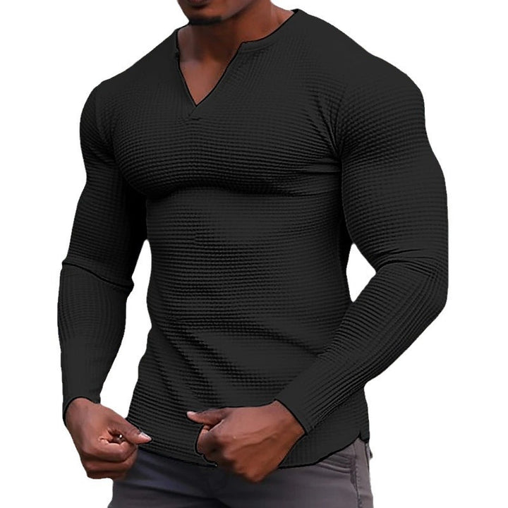 Herren Langarmshirt mit strukturiertem Design Echoarchiv