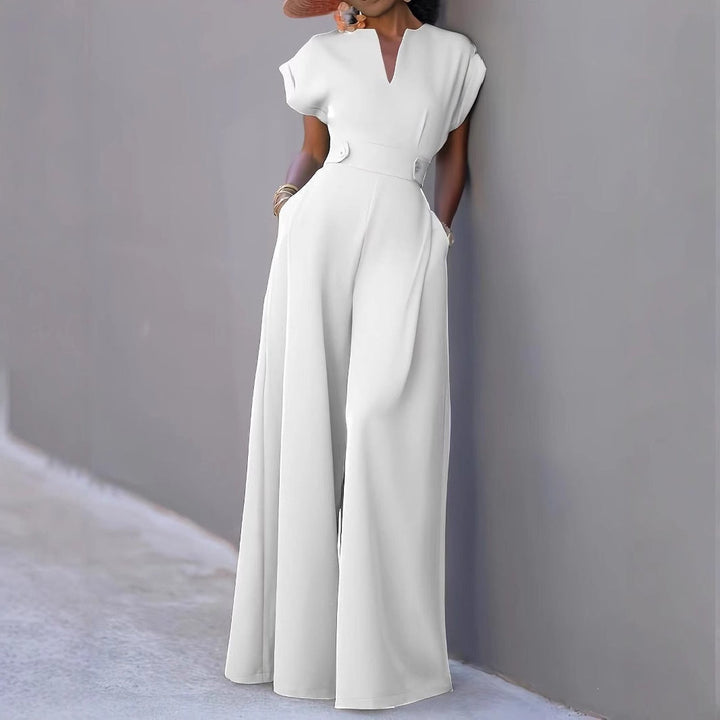 Damen eleganter Jumpsuit mit weitem Bein und praktischen Taschen Echoarchiv