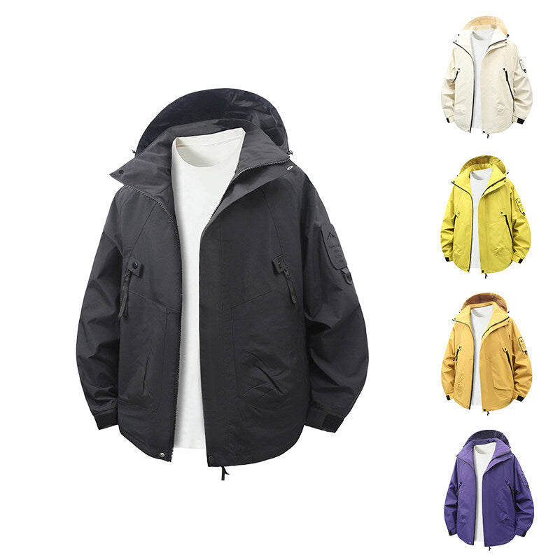 Herren funktionale und wasserabweisende Outdoor-Jacke mit verstellbarem Kapuzenkragen Echoarchiv