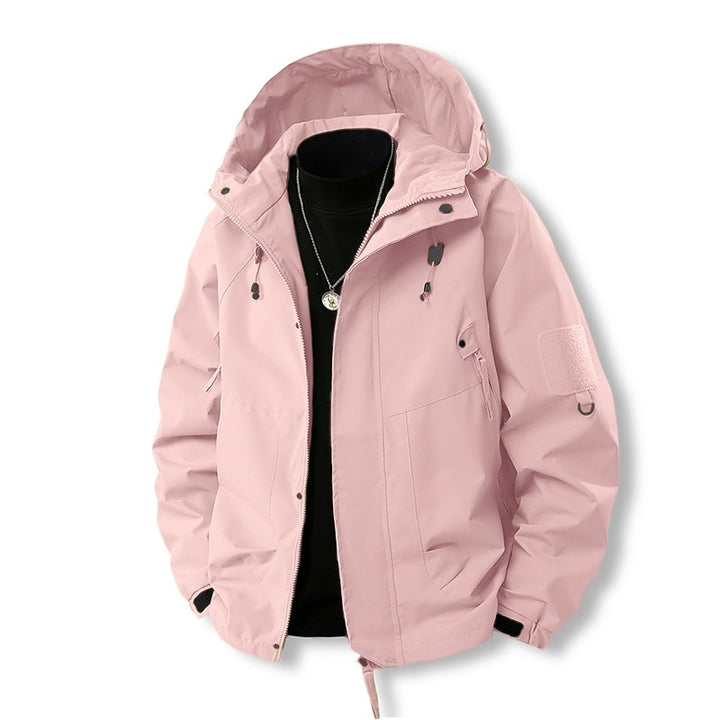 Herren Funktionale Kapuzen‑Übergangsjacke mit wasserabweisender Hülle, Utility‑Taschen & verstellbarem Saum Echoarchiv