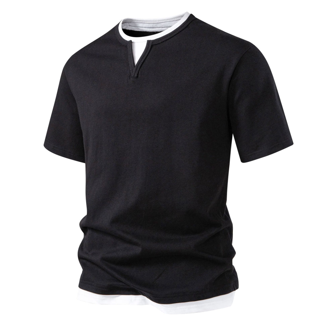 Herren Kurzarmshirt mit modernem Stehkragen Echoarchiv
