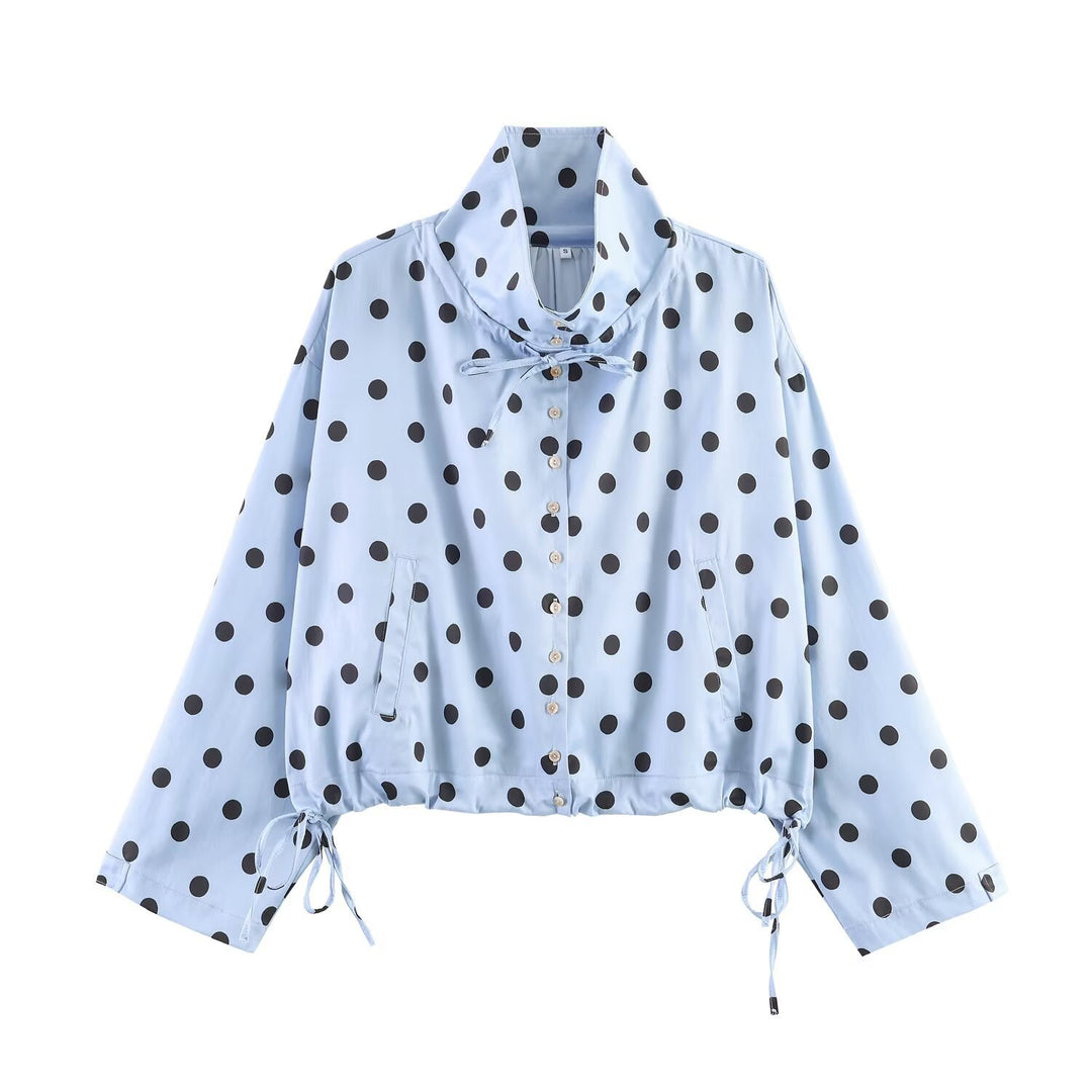 Damen Leichte Windjacke mit Stehkragen, Bindeschleife und Kordelzug Echo Archiv