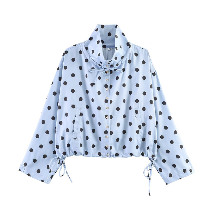 Damen Leichte Windjacke mit Stehkragen, Bindeschleife und Kordelzug Echo Archiv