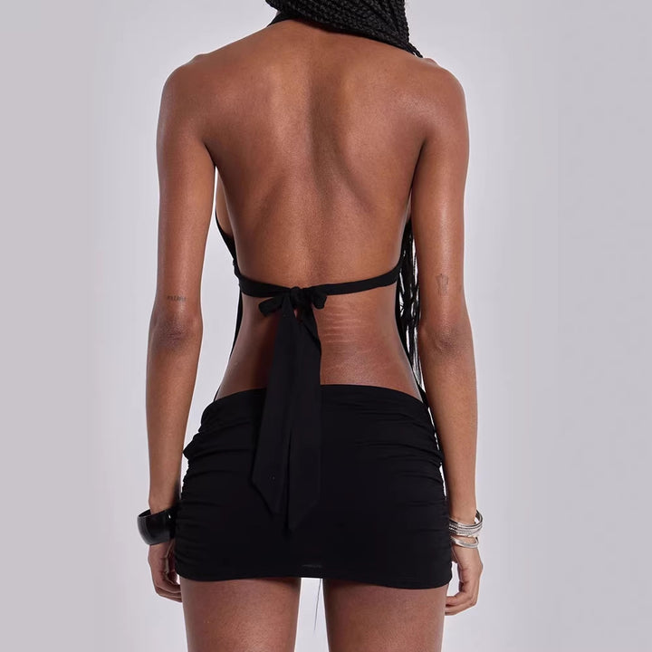 Damen Sexy Wickelkleid mit tiefem V-Ausschnitt und Glitzerakzenten Echo Archiv
