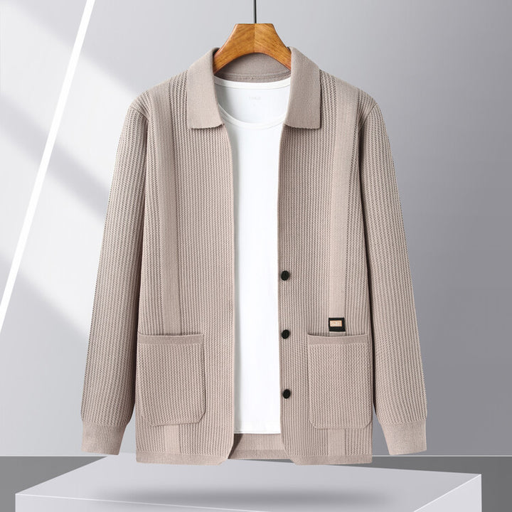 Herren Strickjacke mit hohem Kragen Echoarchiv