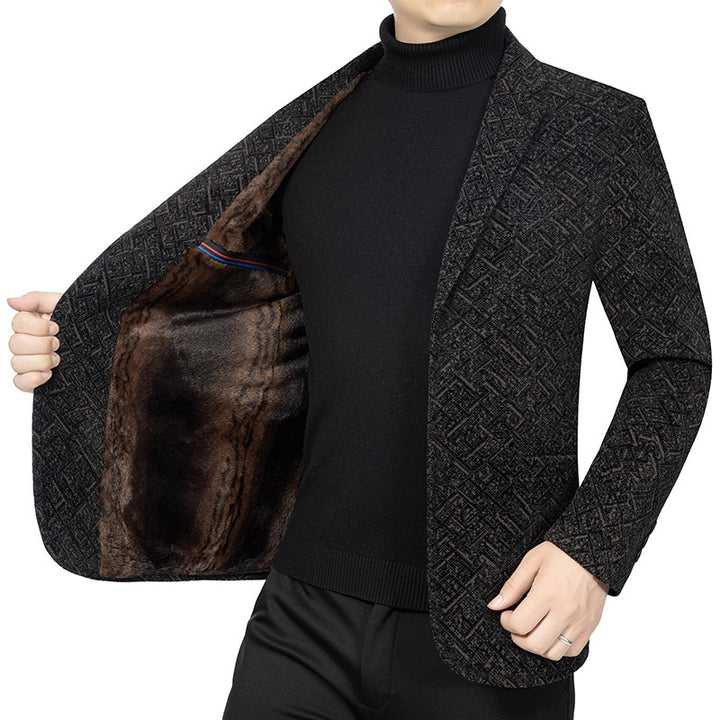 Herren Strukturierter Jersey-Sakko mit leichtem Innenfutter und schmaler Silhouette – Tianoro