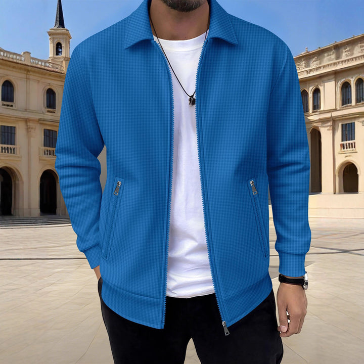 Herren moderne Freizeitjacke mit strukturiertem Design und praktischen Reißverschlusstaschen Echoarchiv