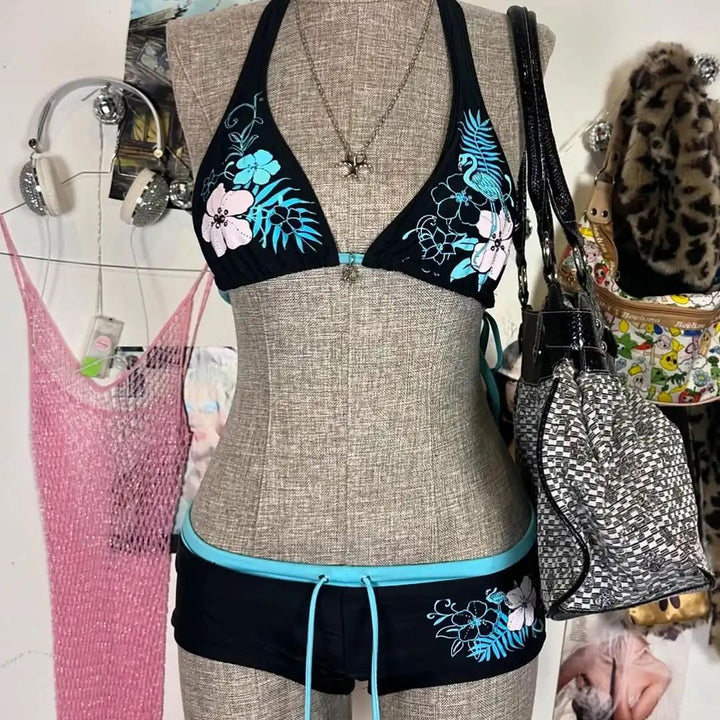 Damen-Bikini-Set mit floralem Design und verstellbaren Trägern Echo Archiv