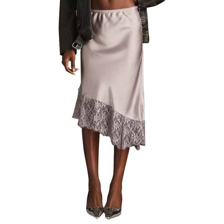 Damen Satinrock mit Spitze und asymmetrischem Saum Echo Archiv