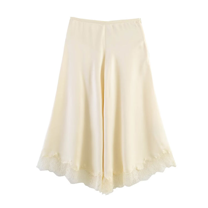Damen weite Palazzo-Hose mit feiner Spitze und elastischem Bund Echo Archiv