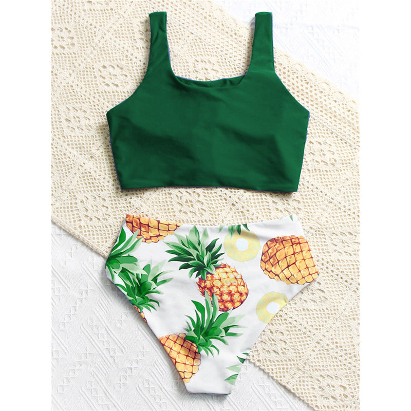 Damen Bikini-Set mit knotenförmigem Oberteil und hohem Bund Echo Archiv