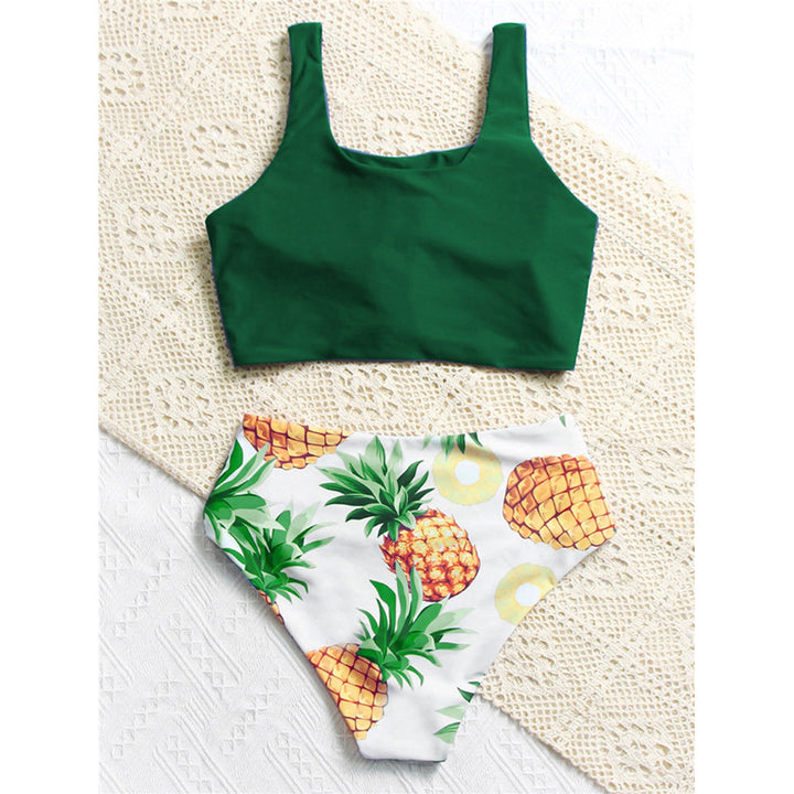 Damen Bikini-Set mit knotenförmigem Oberteil und hohem Bund Echo Archiv