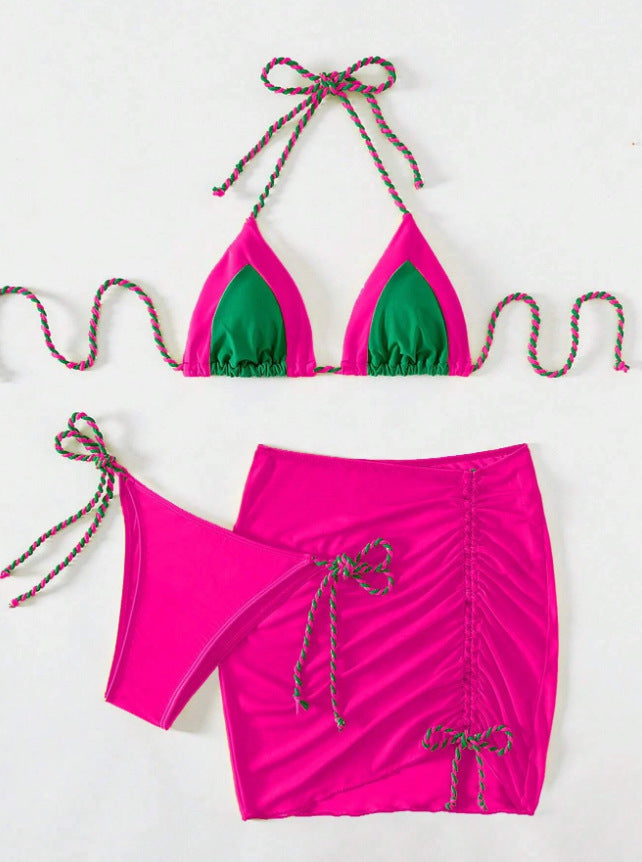 Damen Bikini-Set mit modernem Knoten-Design und figurbetontem Rock Echo Archiv