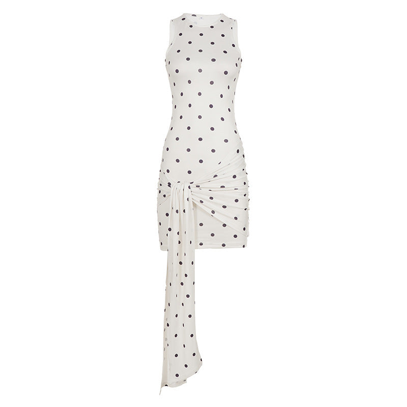Damen Mini-Kleid mit Rüschendetails und modernen Punktmustern Echo Archiv