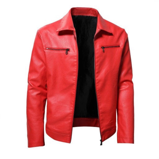 Herren Bikerjacke aus hochwertigem Leder mit modernen Reißverschlussdetail Echoarchiv