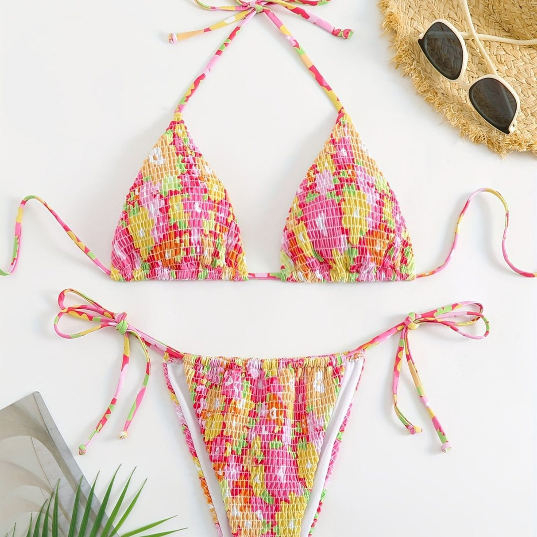 Damen Triangel-Bikini-Set mit floralem Design Echo Archiv