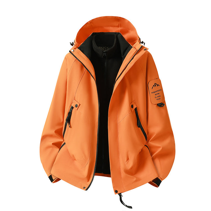 Herren Zwei-in-eins Wetterschutzjacke mit abnehmbarer Steppweste und verstellbarer Kapuze Echoarchiv
