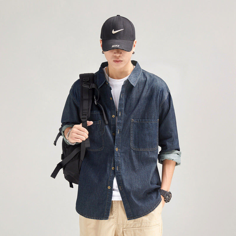 Herren lässiges Denim-Hemd Echoarchiv