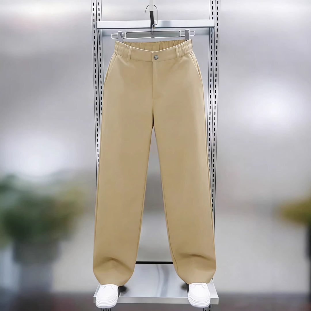 Herren Weite Twillhose mit hohem Bund, elastischem Rückenbund und geradem Bein Echo Archiv