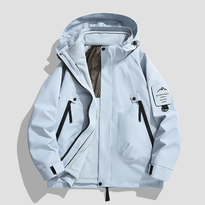 Herren Wasserdichte Utility-Softshelljacke mit Kapuze, schräge Reißverschlusstaschen & verstellbaren Ärmelriegeln Echo Archiv